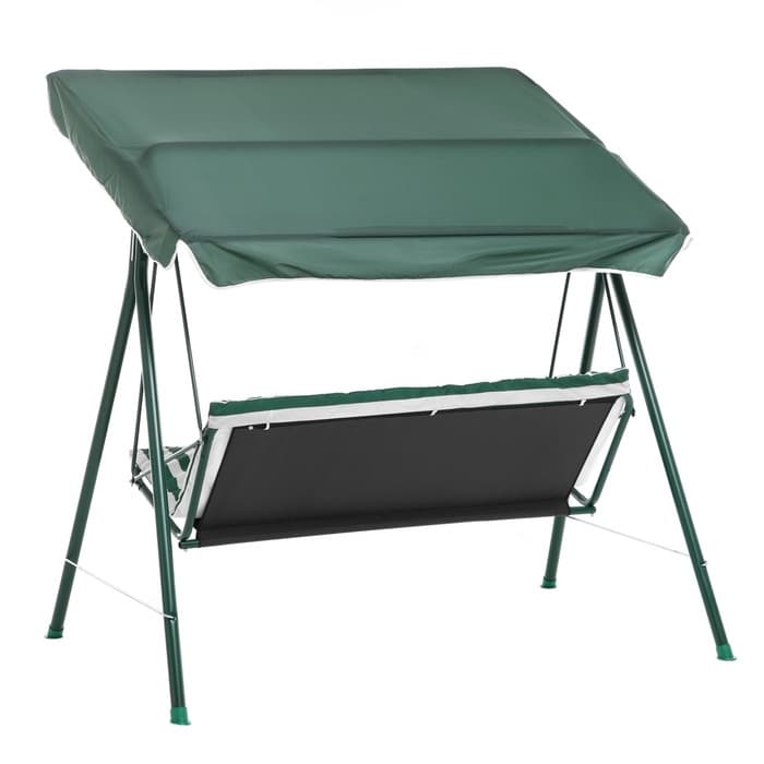 Качели садовые «Адлер», 175×120×150 см, металл, 2-местные, зелёные