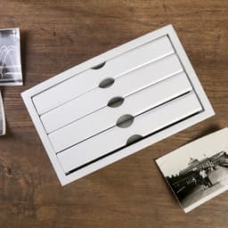 Фотоархив на 96 фото 10×15 см и 2 фоторамки 9×13 см «Раритет», дерево, белый,16.5×12×20.3 см