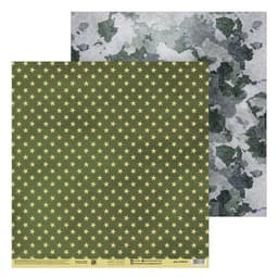 Бумага для скрапбукинга «Армейские звёзды», 30.5×32 см, 190 г/м²