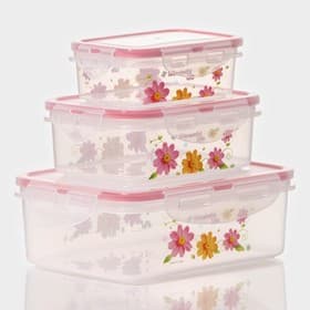 Набор контейнеров для еды «Полянка», пластик, 3 шт.: 150 мл, 300 мл, 500 мл, МИКС