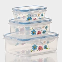 Набор контейнеров для еды «Полянка», пластик, 3 шт.: 150 мл, 300 мл, 500 мл, МИКС