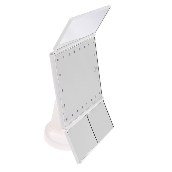 Зеркало Luazon KZ-07, подсветка, 30×18×7 см, 22 диода, 4хААА, (не в комплекте), белое