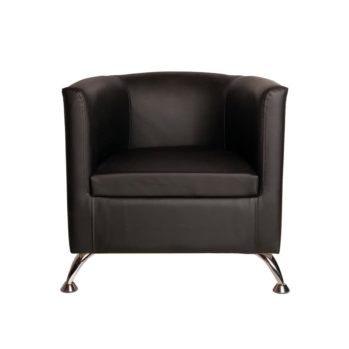 Кресло мягкое «Марс», 660×710×650 мм, экокожа, цвет чёрный глянец