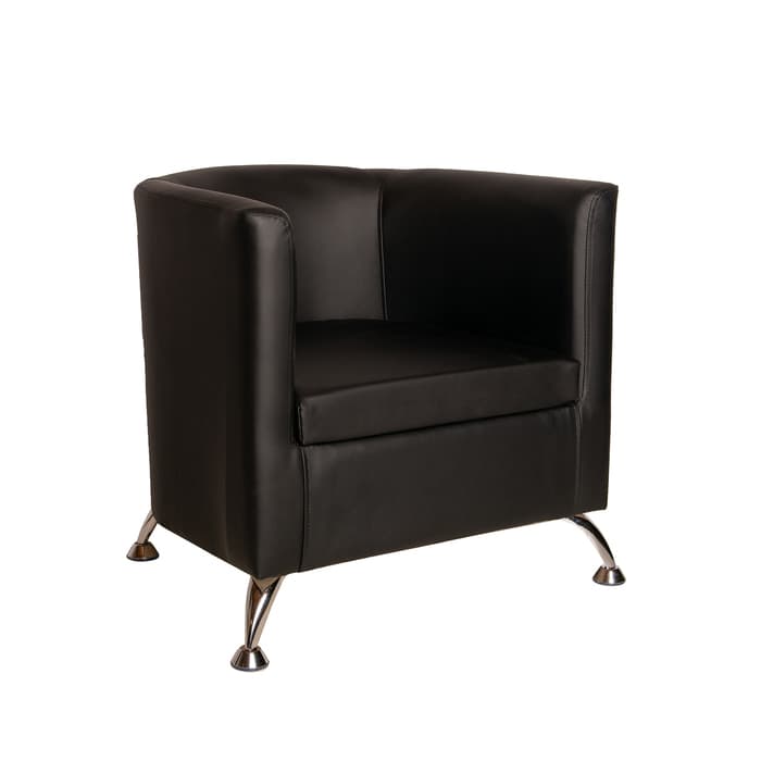 Кресло мягкое «Марс», 660×710×650 мм, экокожа, цвет чёрный глянец