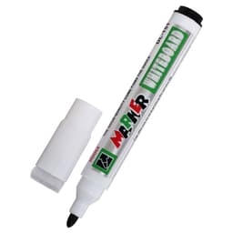 Маркер для магнитно-маркерной доски, узел 3.0 мм, ширина линии 3.0 мм, с магнитом, с губкой, водный, чёрный