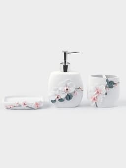 Аксессуары для ванной «Орхидея», 3 предмета, дозатор 580 мл, мыльница, стакан