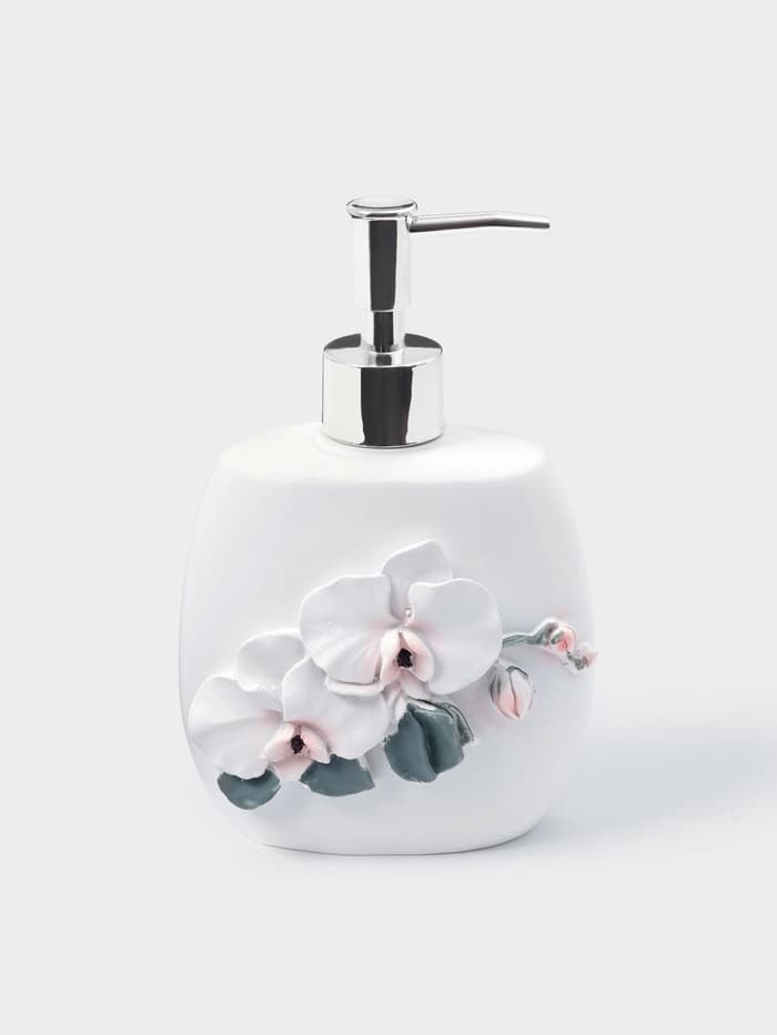 Аксессуары для ванной «Орхидея», 3 предмета, дозатор 580 мл, мыльница, стакан