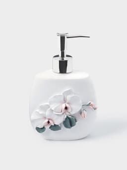 Аксессуары для ванной «Орхидея», 3 предмета, дозатор 580 мл, мыльница, стакан