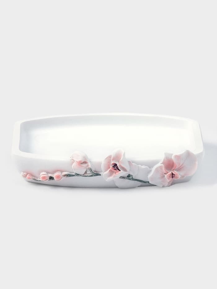 Аксессуары для ванной «Орхидея», 3 предмета, дозатор 580 мл, мыльница, стакан