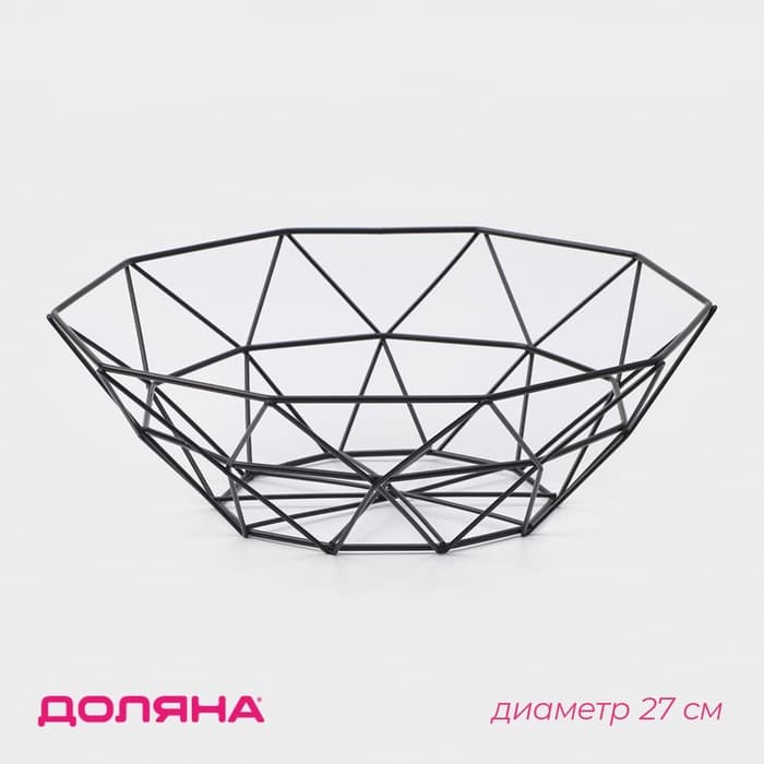 Фруктовница Доляна «Геометрия», чёрная