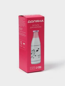 Бутыль для молока Доляна «Коровушка», 1 л, 8.5×25 см, стекло
