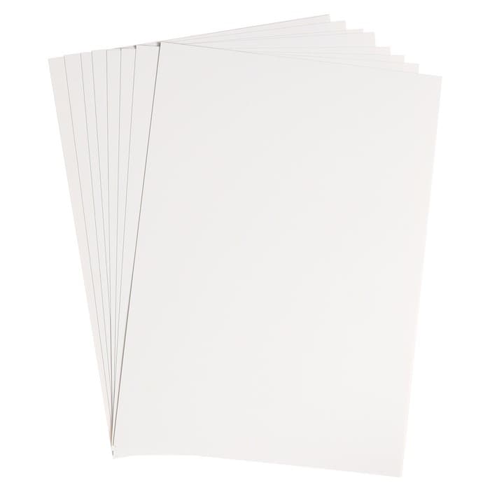 Картон белый А4, 8 листов двусторонний, мелованный, блок 230 г/м², EXTRA белизна, в папке, Calligrata TOP