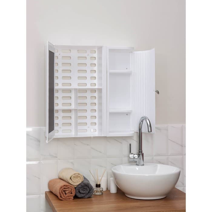 Зеркало - шкаф для ванной комнаты Hilton Premium Right, белый