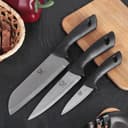 Набор кухонных ножей «Энеолит», 3 предмета: лезвие 8.5 см, 15 см, 17 см, чёрный