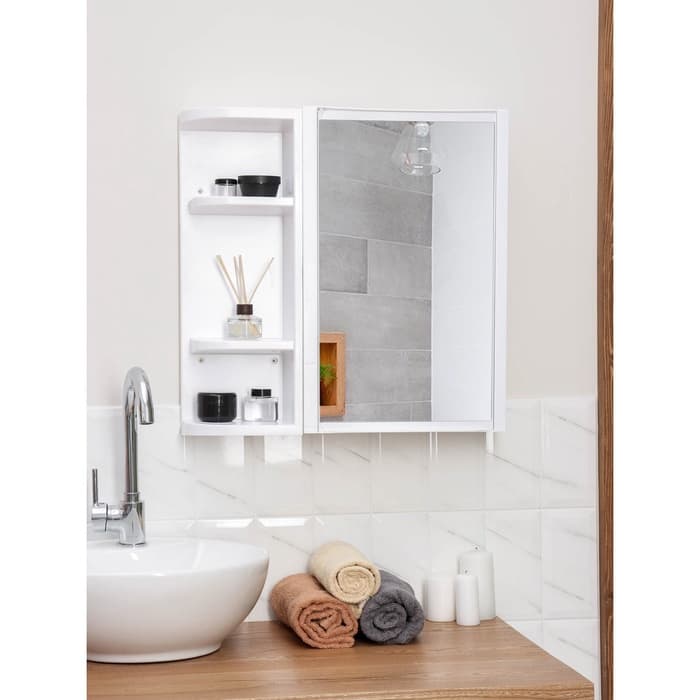 Зеркало – шкаф для ванной комнаты Hilton Universal, 550×150×550 мм, цвет белый
