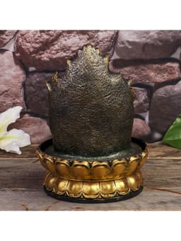 Фонтан настольный с подсветкой «Золотой Ганеша на ажурном троне», от сети, 28×20.5×20.5 см