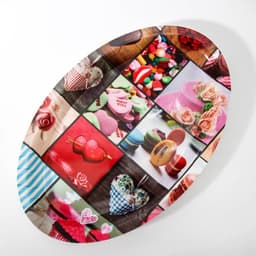 Поднос овальный Доляна «Макаруны», 37×24×3 см, МИКС