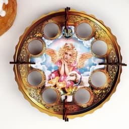 Подставка для яиц «Девочка с ягнёнком», 8 ячеек, пасхальная, d=19.5 см