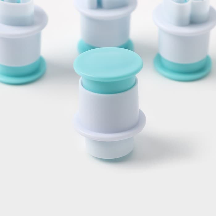 Плунжеры кондитерские Доляна «Цифры», набор 10 шт., пластик, голубые