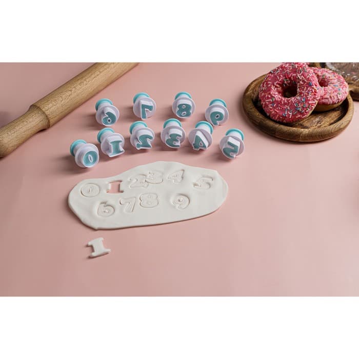 Плунжеры кондитерские Доляна «Цифры», набор 10 шт., пластик, голубые