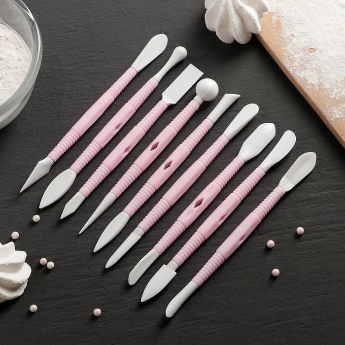 Стеки для моделирования кондитерских украшений Доляна, 9 шт., пластик, МИКС