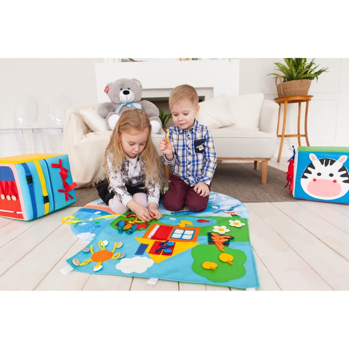 Коврик развивающий тактильный IQ-ZABIAKA «Домик», 60×50 см, по методике Монтессори