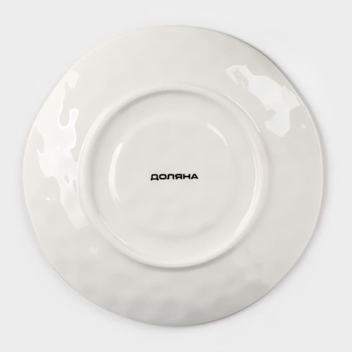 Чайная пара Доляна «Космос», чашка 250 мл, блюдце d=16 см, фарфор, белая, красная