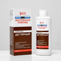 Шампунь 911 «Дегтярный» при себорее, псориазе, перхоти, 150 мл