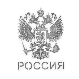 Наклейка на автомобиль «Герб России», 6×4.5 см, серебро