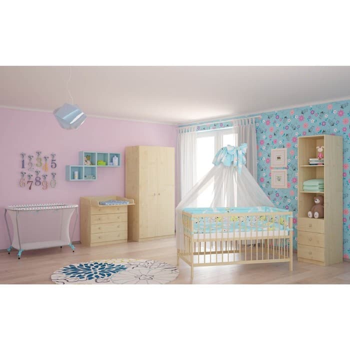 Кровать детская Polini kids Simple 101, натуральная