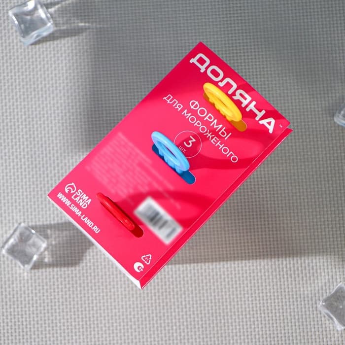 Форма для мороженого Доляна «Симпл», 11×11×6.5 см, 3 ячейки, прозрачная