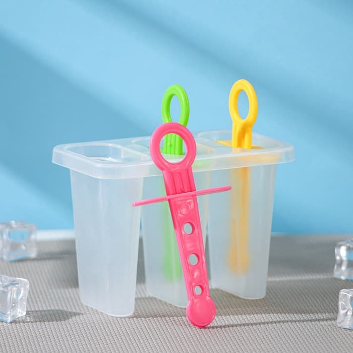 Форма для мороженого Доляна «Симпл», 11×11×6.5 см, 3 ячейки, прозрачная