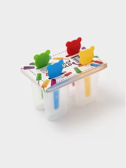 Форма для мороженого Доляна «Медвежонок», 13×11.5×7.5 см, 4 ячейки, пластик, прозрачная