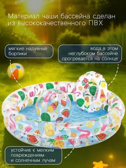 Бассейн надувной «Фрукты», 122×25 см, с кругом и мячом, от 2 лет, 59460NP INTEX