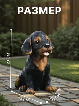 Садовая фигура из полистоуна «Щенок Ротвейлера», 28×23×19 см