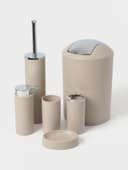 Набор аксессуаров для ванной комнаты SAVANNA «Сильва», 6 предметов (дозатор, мыльница, 2 стакана, ёршик, ведро), цвет серый