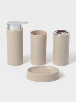 Набор аксессуаров для ванной комнаты SAVANNA «Сильва», 6 предметов (дозатор, мыльница, 2 стакана, ёршик, ведро), цвет серый