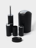 Аксессуары для ванной SAVANNA «Сильва», 6 предметов, дозатор, мыльница, 2 стакана, ёршик, ведро, чёрные