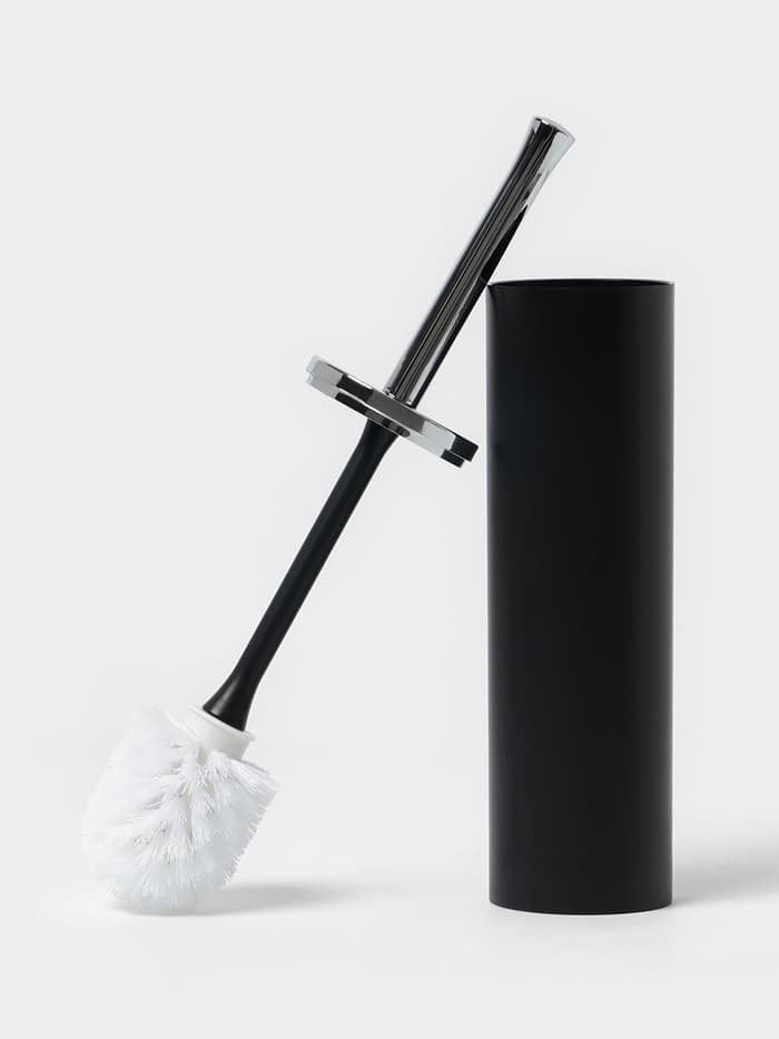 Аксессуары для ванной SAVANNA «Сильва», 6 предметов, дозатор, мыльница, 2 стакана, ёршик, ведро, чёрные