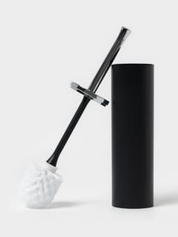 Аксессуары для ванной SAVANNA «Сильва», 6 предметов, дозатор, мыльница, 2 стакана, ёршик, ведро, чёрные