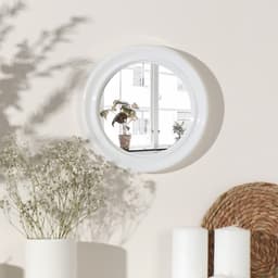 Зеркало настенное «Скромность», d зеркальной поверхности 18.5 см, белое