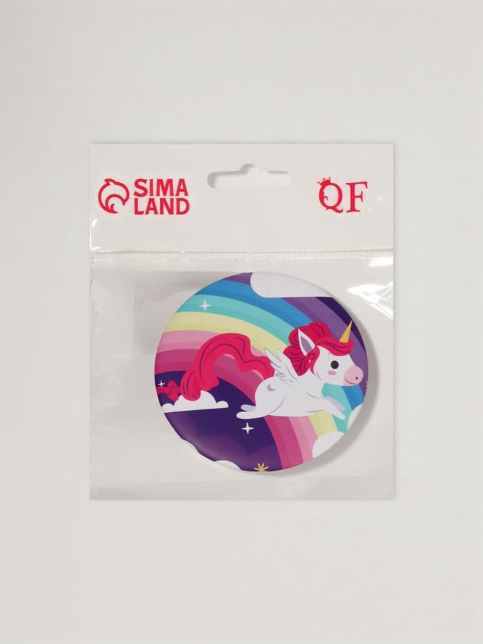 Зеркало складное «Единороги», d=7 см, рисунок МИКС