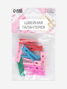 Прищепки для шитья, 3×0.5×0.3 см, 10 шт., разноцветные