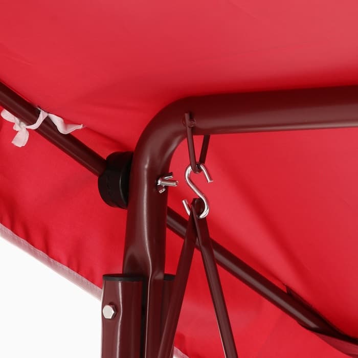 Качели садовые «Адлер», 175×120×150 см, металл, 2-местные, красные