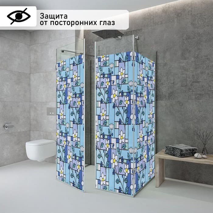 Витражная плёнка «Мозаика из цветов», 45×200 см