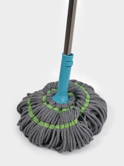 Швабра с отжимом Доляна, верёвочная насадка из микрофибры, нержавеющая телескоп ручка, высота 120 см