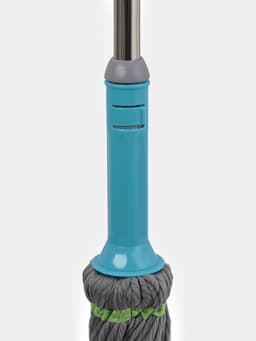 Швабра с отжимом Доляна, верёвочная насадка из микрофибры, нержавеющая телескоп ручка, высота 120 см
