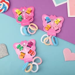 Набор для волос «Бабочка», 4 крабика, 4 резинки, цветные