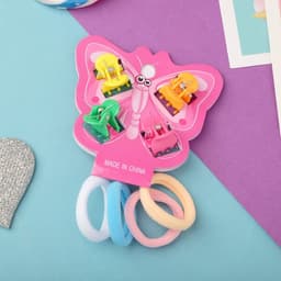 Набор для волос «Бабочка», 4 крабика, 4 резинки, цветные