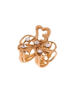 Крабик для волос «Бантик», стразы, 2.5 см, золотистый